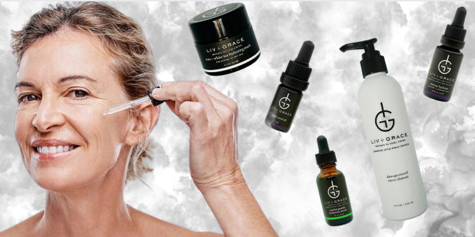 Clean beauty products used in a K-Beauty Routine with LIV + GRACE SKINCARE